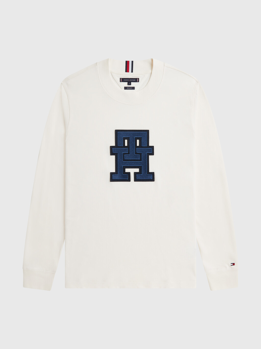 Th Monogram Applique Sweatshirt, Ancient White, hi-res