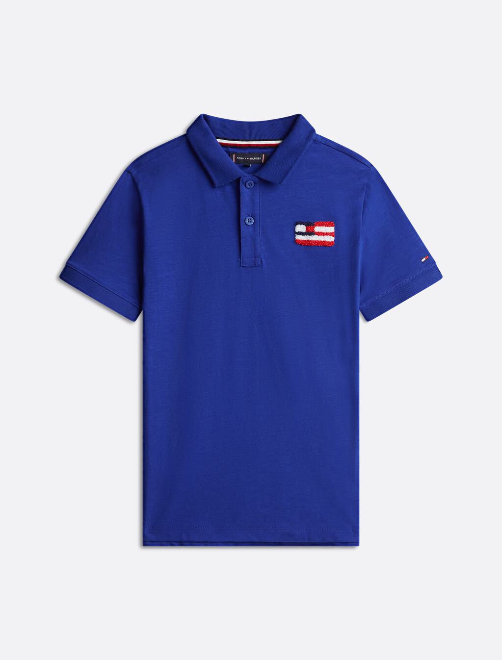 Boys Hilfiger Flag Slub Polo, Wedge Blue, hi-res