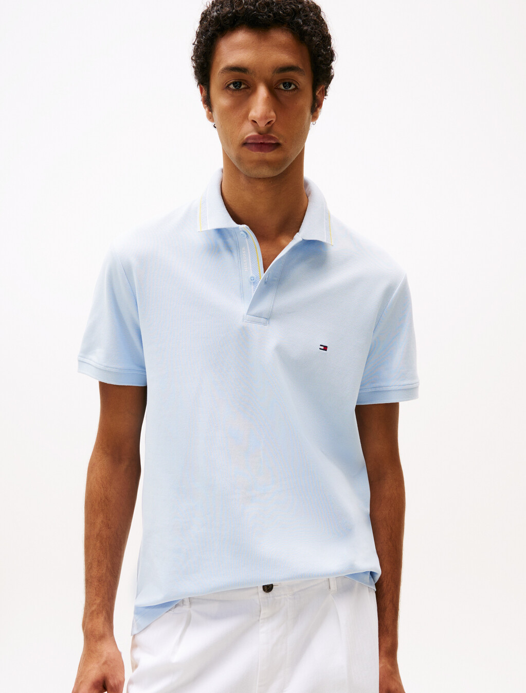 Regular Fit Tipped Collar Polo Shirt, Breezy Blue, hi-res