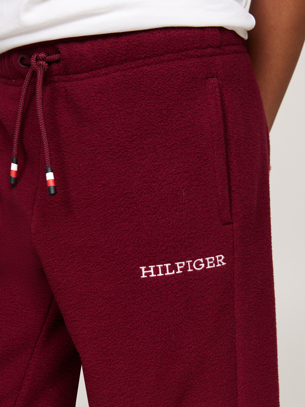 Hilfiger Monotype Polar Fleece Joggers, Deep Rouge, hi-res