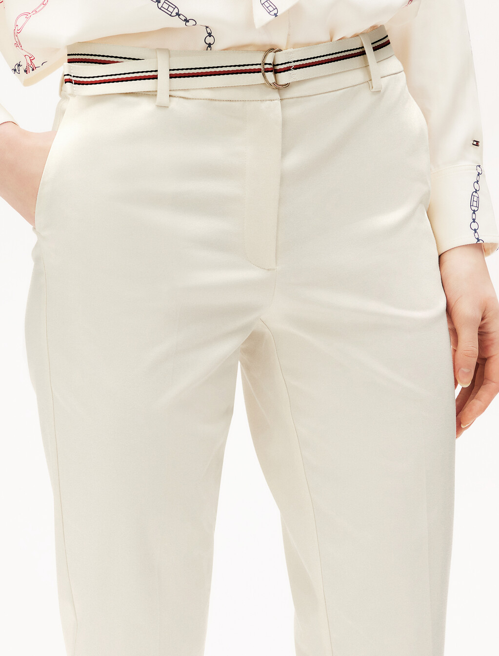 London Slim Ankle Pant, Ivory Petal, hi-res