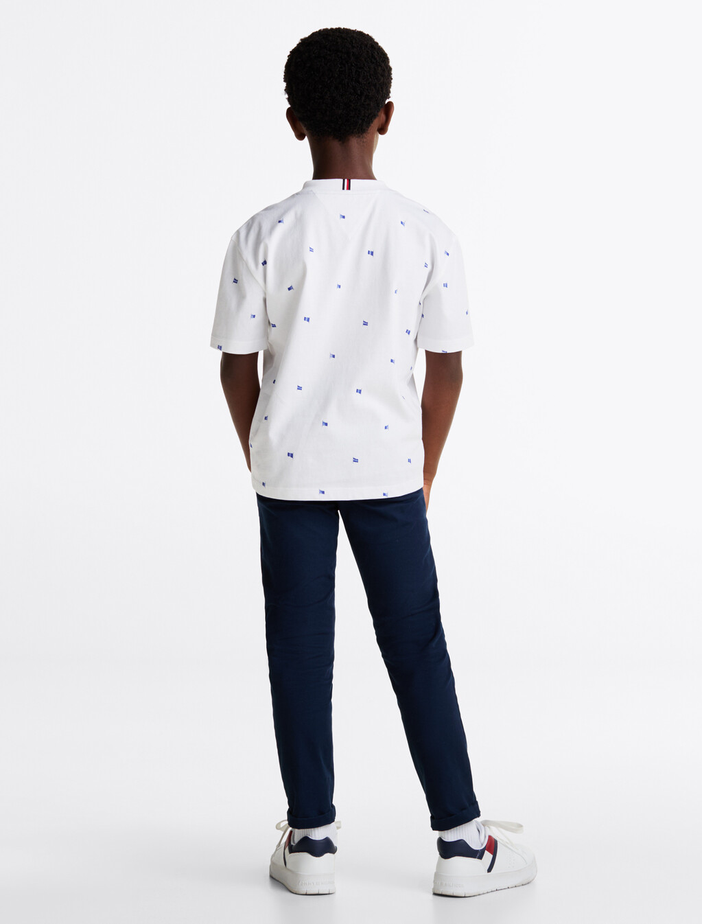 Flag Print T-Shirt, White Allover, hi-res