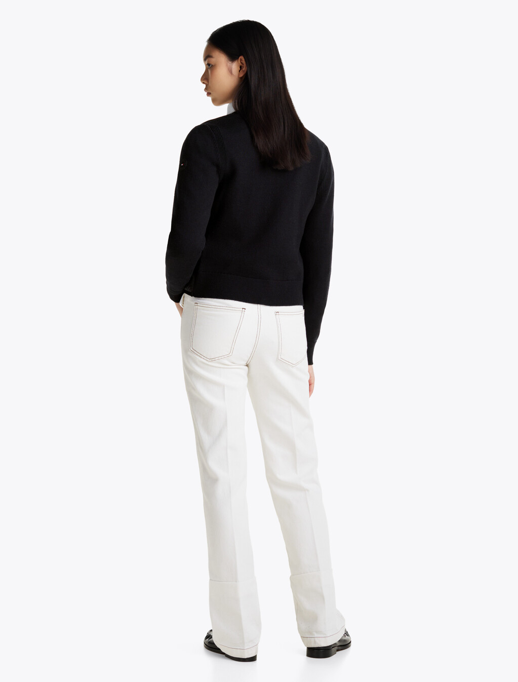 Down Contrast Quilted Jacket, Black, hi-res