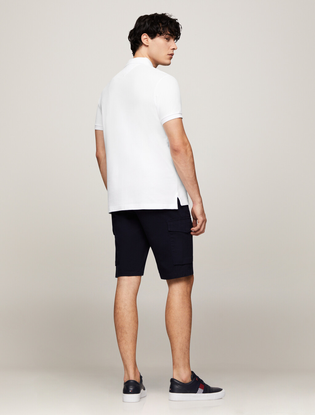Shadow Global Stripe Regular Polo, White, hi-res