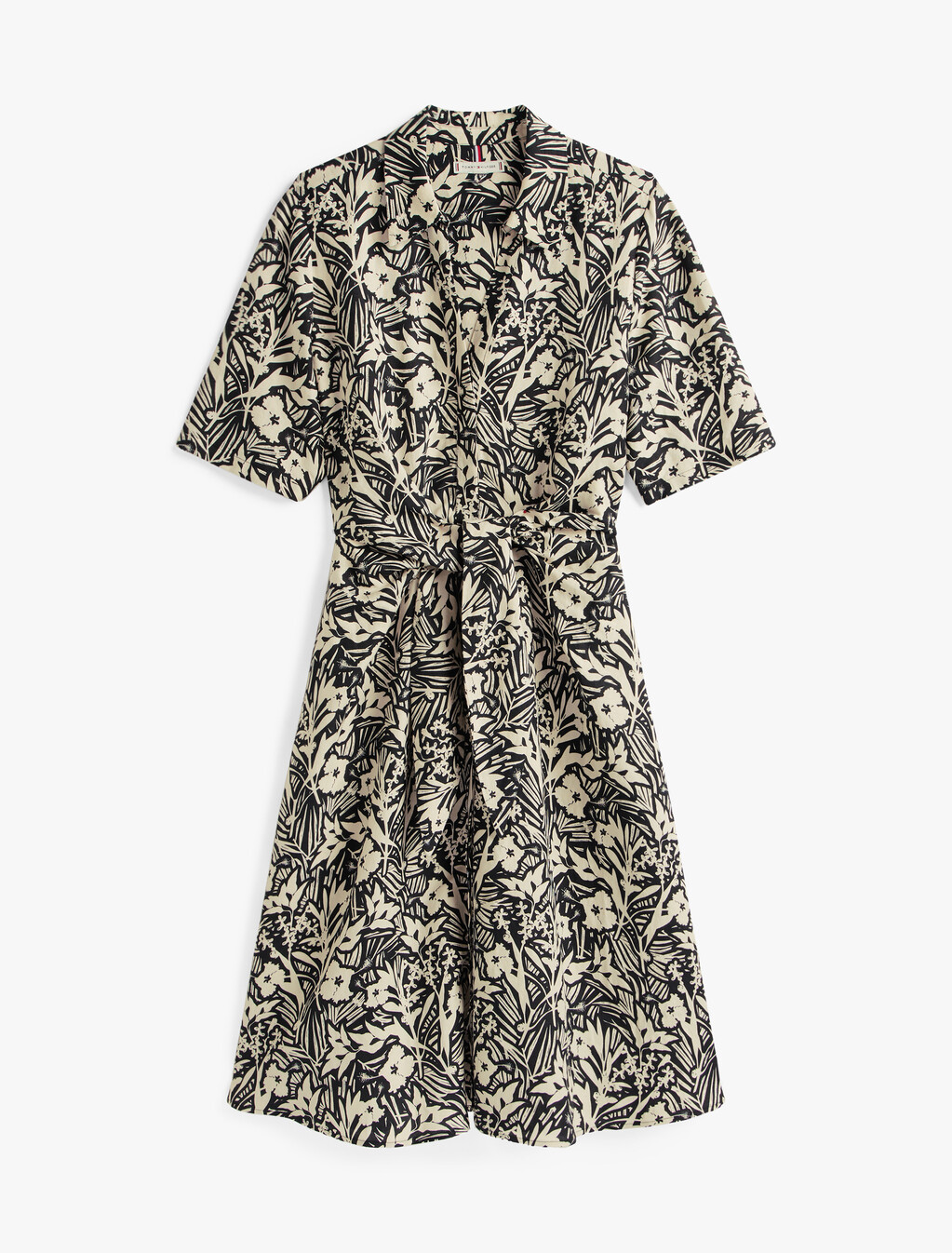 LNN VS KNTTD S/S DRSTrpcl Flrl/ Blc, Tropical Floral/ Black, hi-res