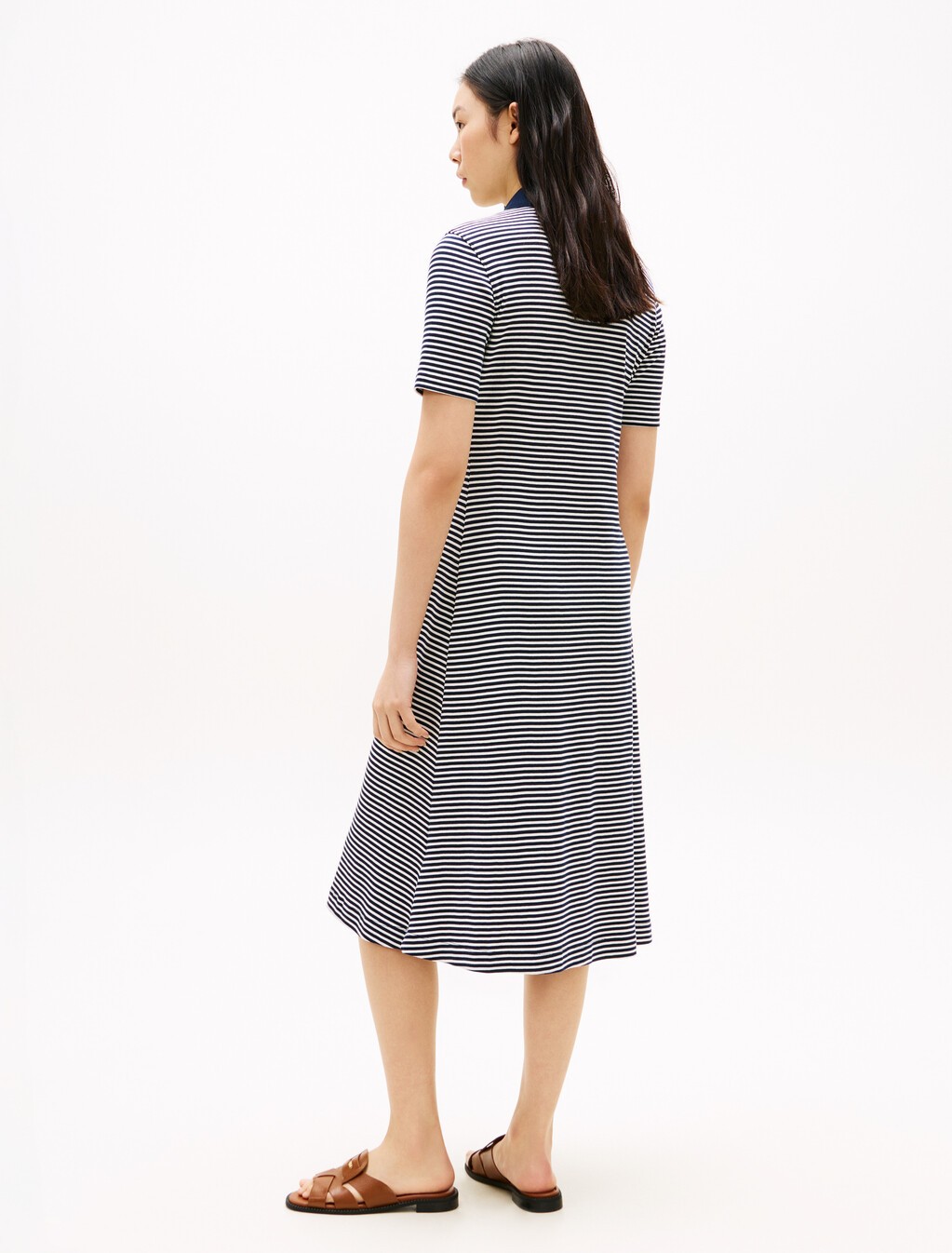 Asia Fit Fit & Flare Midi Dress, Small Brt Stp Dark Night  / Ecru, hi-res