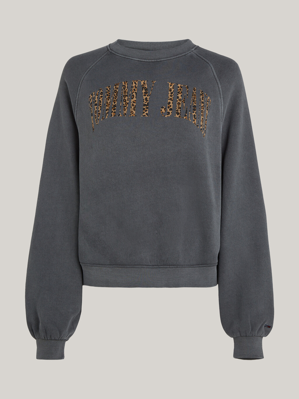 Leopard Print Logo Sweatshirt, New Charcoal, hi-res