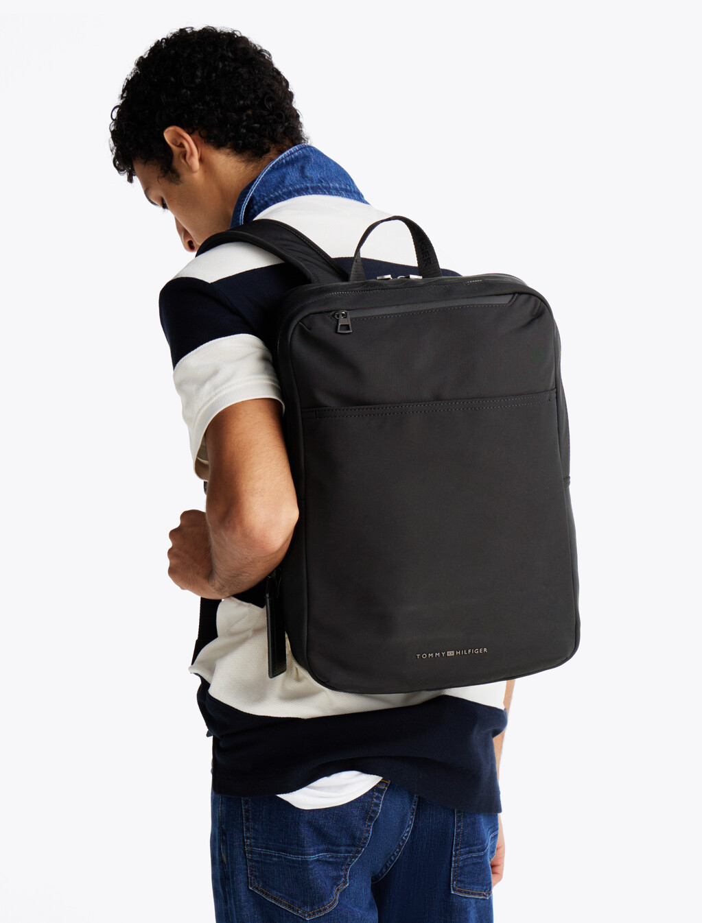 Logo Laptop Sleeve Backpack, Black, hi-res