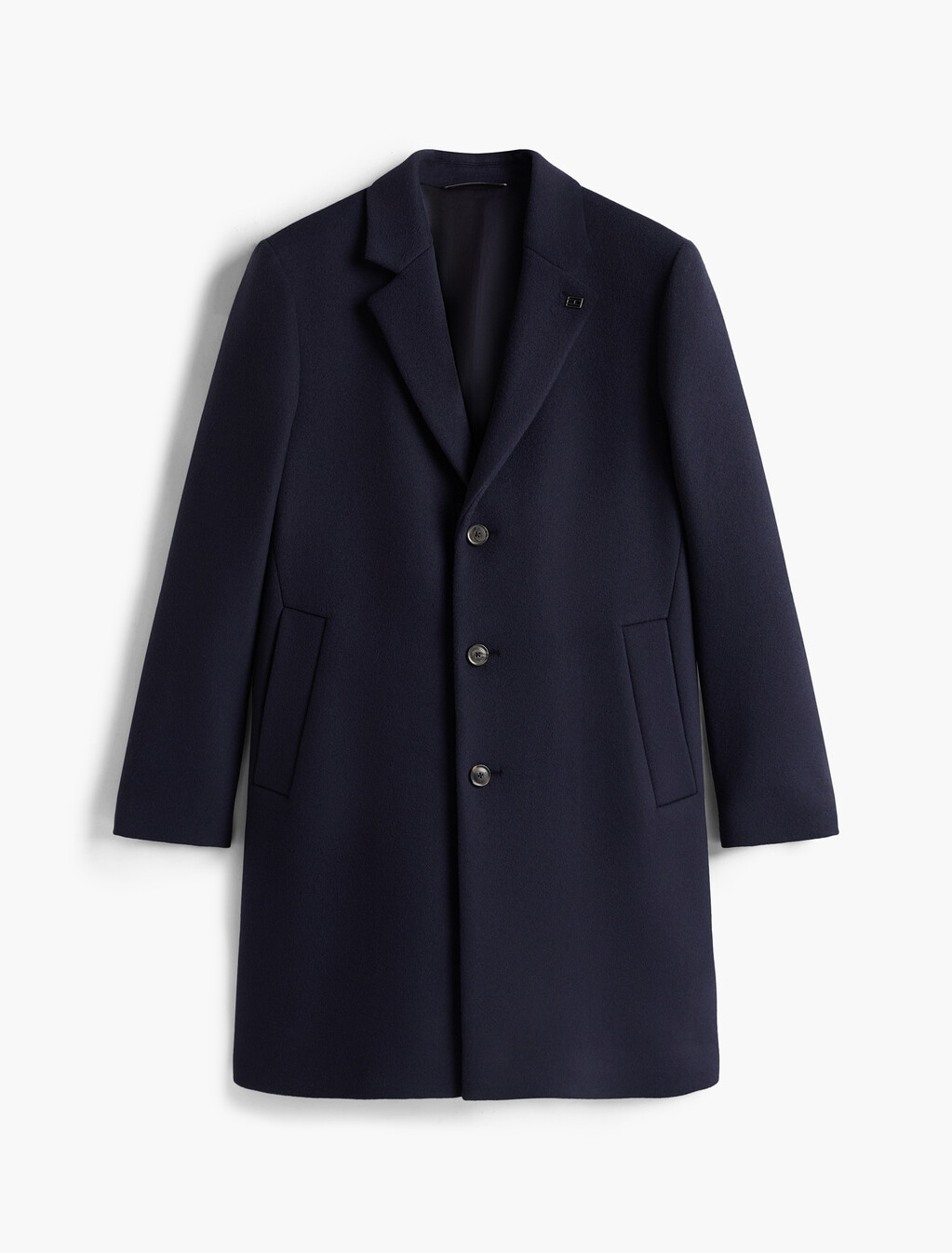 New York Label Wool Blend Coat, Navy Blue, hi-res