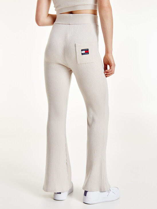 TOMMY BADGE A-LINE RIBBED TROUSERS