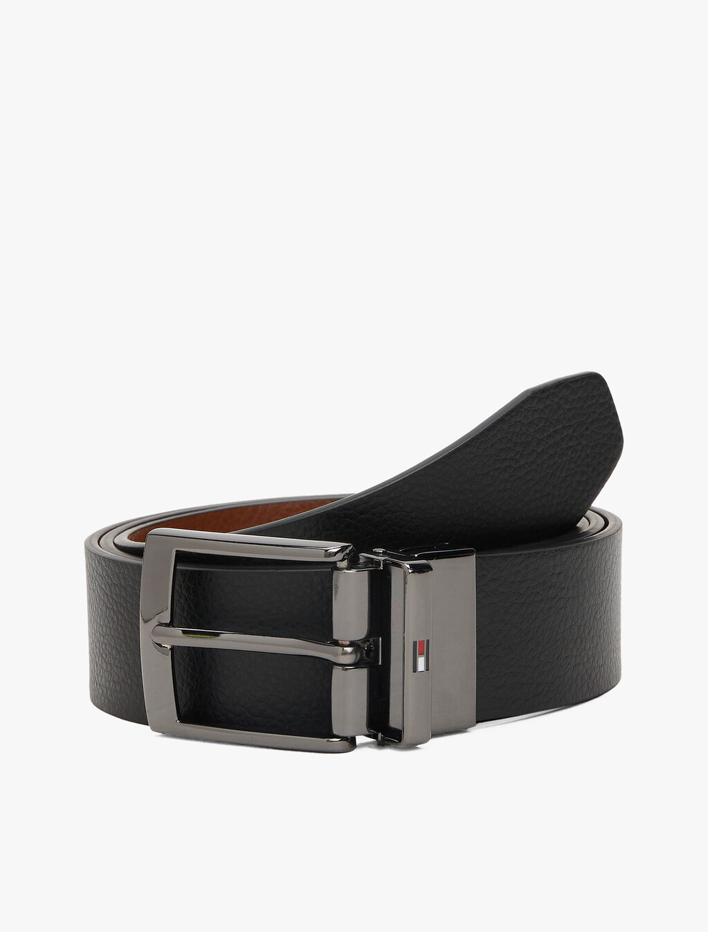 Reversible Square Buckle Leather Belt, Black / Coffee Bean, hi-res