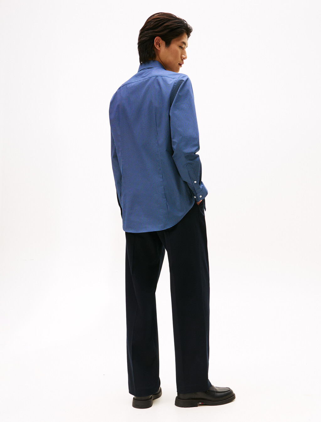 Micro Print Slim Shirt, Sport Navy / Allover, hi-res
