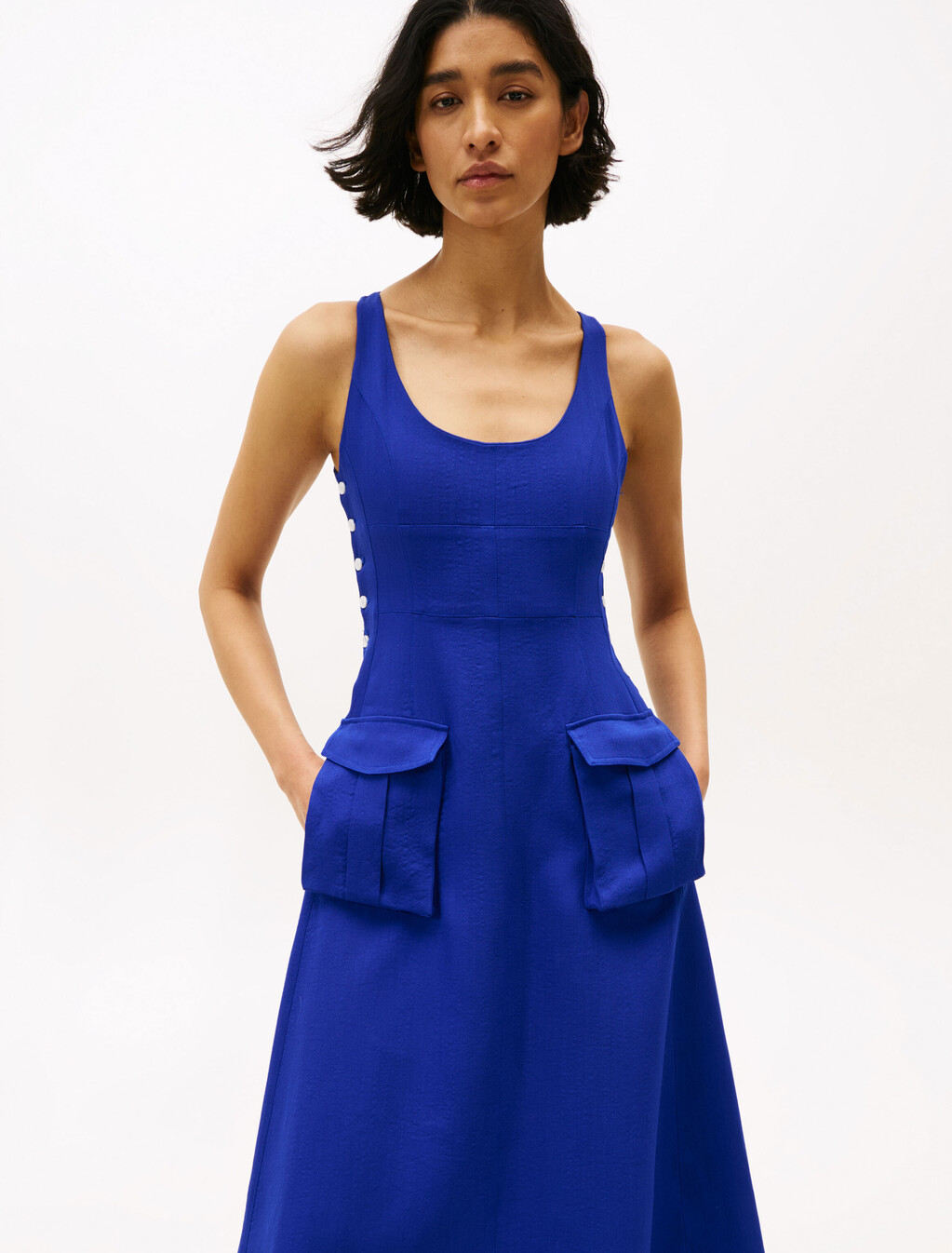 The Runway 系列修身中長連身裙, Wedge Blue, hi-res