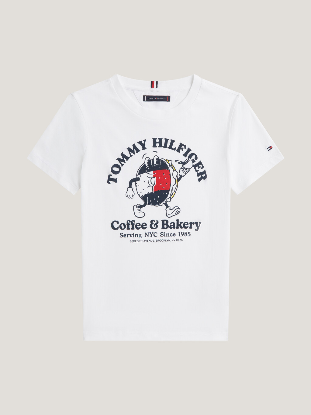 Boys Bagel Print T-Shirt, White, hi-res