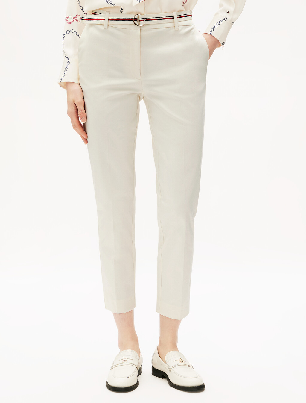 London Slim Ankle Pant, Ivory Petal, hi-res