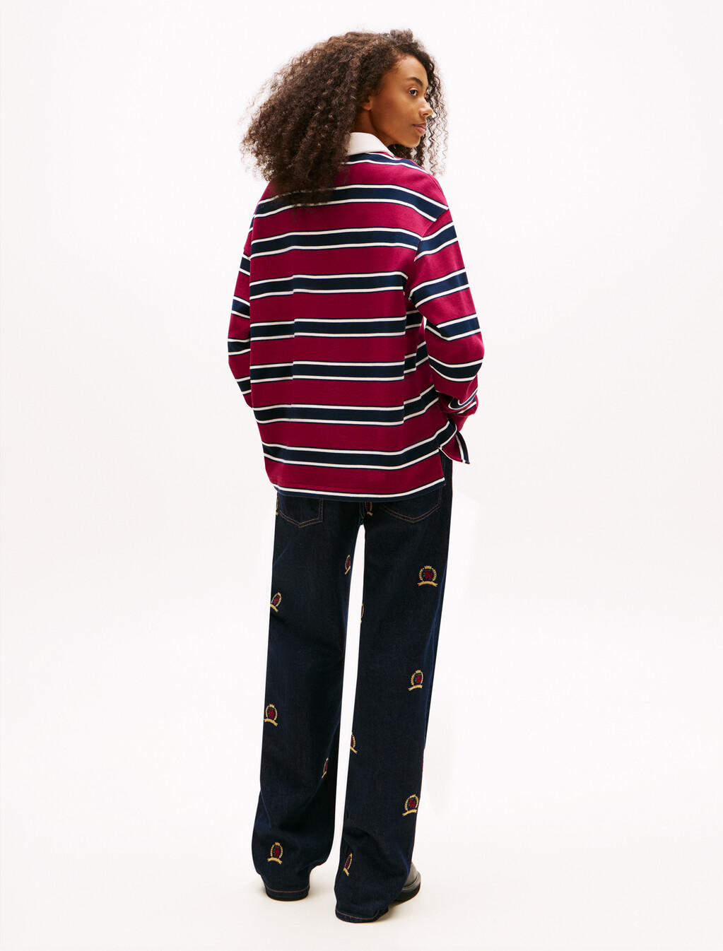 Relaxed Stripe Rugby Shirt, Lavish Cerise / Multi Stripe, hi-res