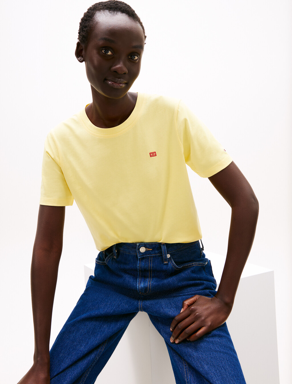 Contrast Flag T-Shirt, Citronella, hi-res