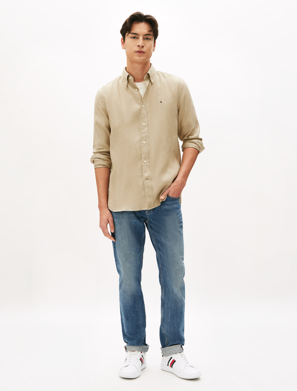 Premium Linen Shirt, Sandalwood, hi-res