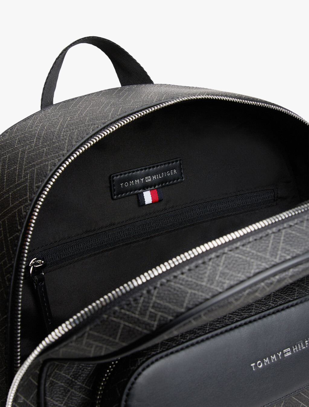 Hilfiger Flag Mixed Texture Dome Backpack, Black, hi-res
