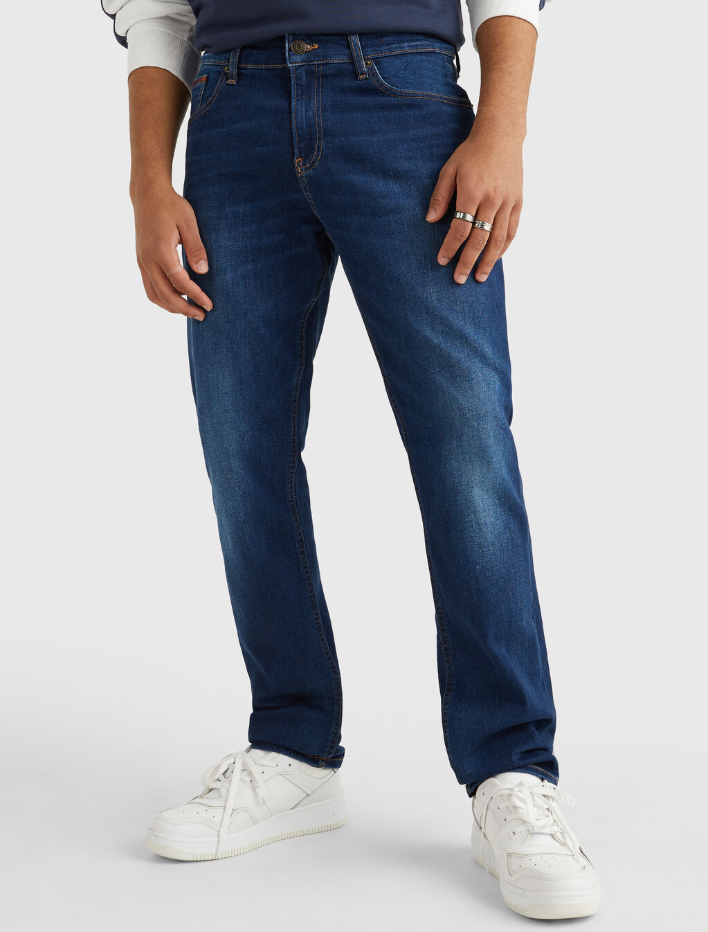 Ryan Relaxed Fit Faded Jeans, Aspen Dark Blue Stretch, hi-res