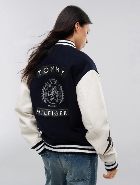 Tommy Hilfiger x FRGMT Pebble Grain Leather Varsity Jacket