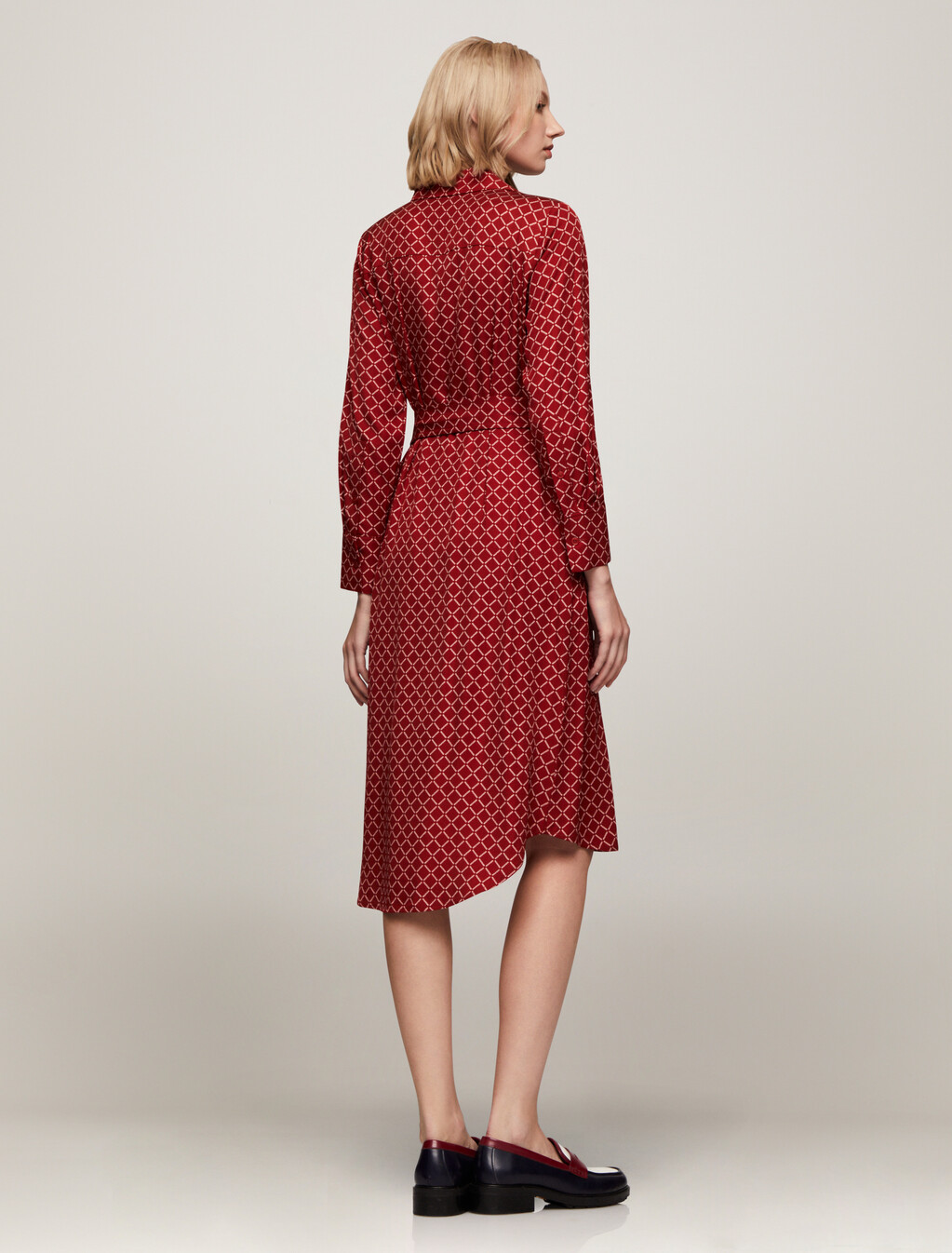 Asia Fit Viscose Print Shirt Dress, Diamond Monotype/ Dark Magma, hi-res