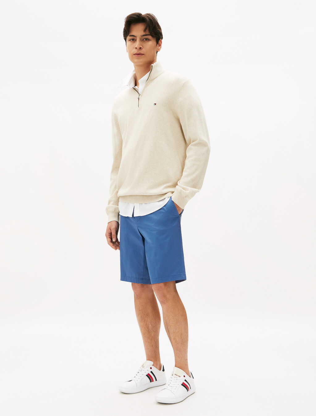Brooklyn Cotton Satin Shorts, Award Blue, hi-res