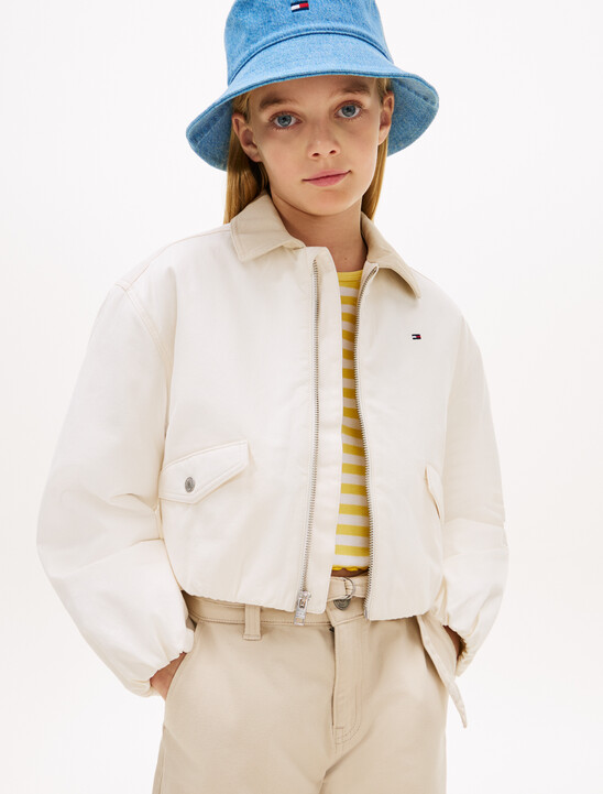 Textured Back Logo Relaxed Jacket