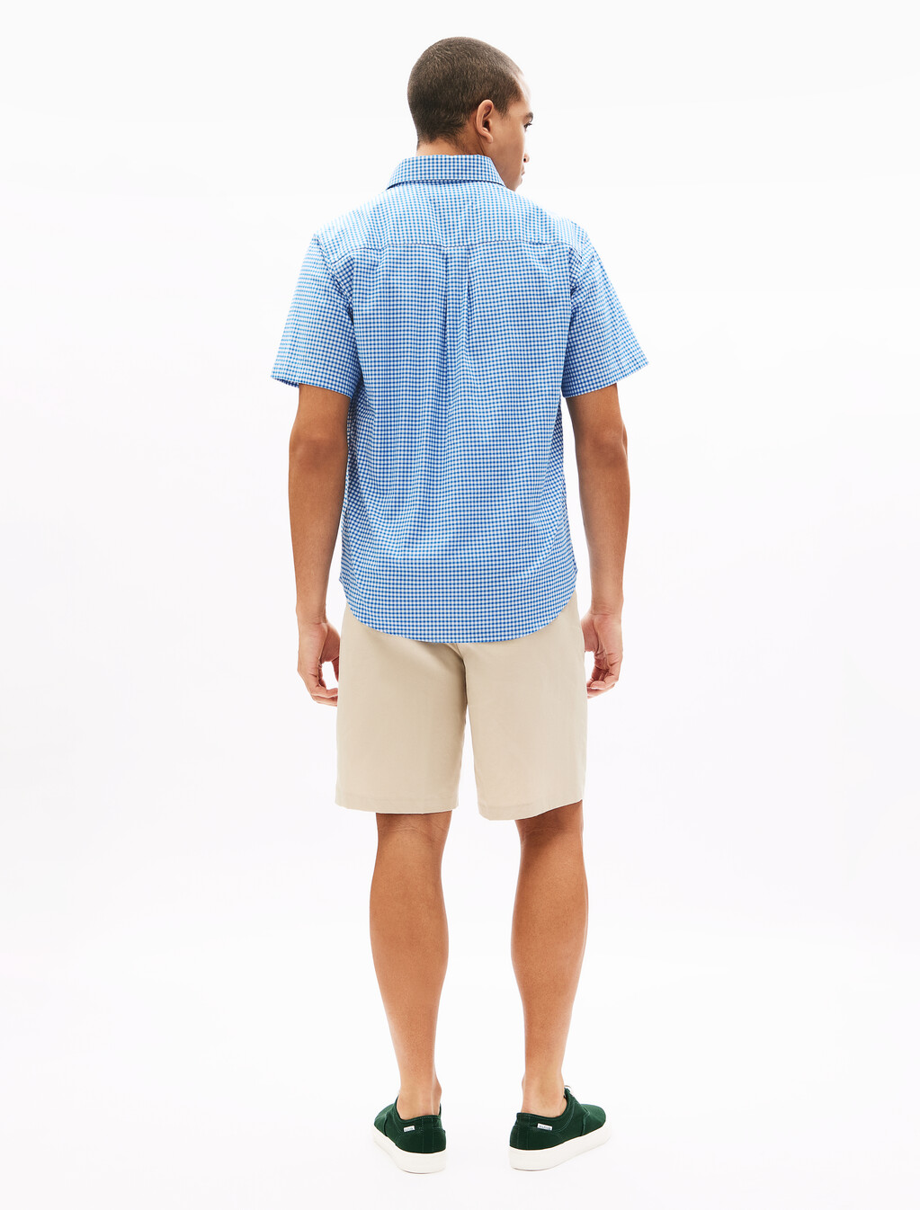 牛津布方格短袖襯衫, Shirt blue / Check, hi-res