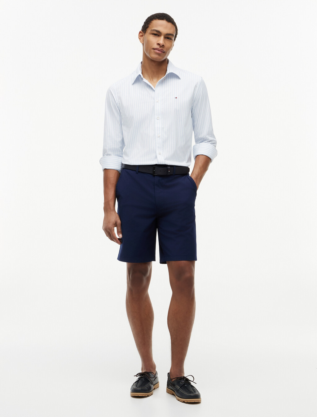Dover Flag Embroidery 8" Inseam Chino Shorts, Carbon Navy, hi-res