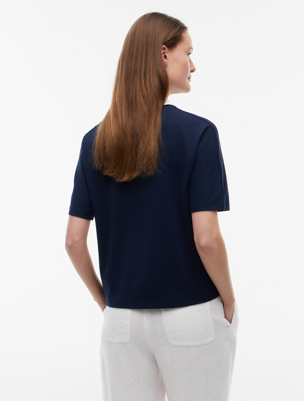 Regular Fit Gold-Tone Button Polo Shirt, Dark Night Navy, hi-res