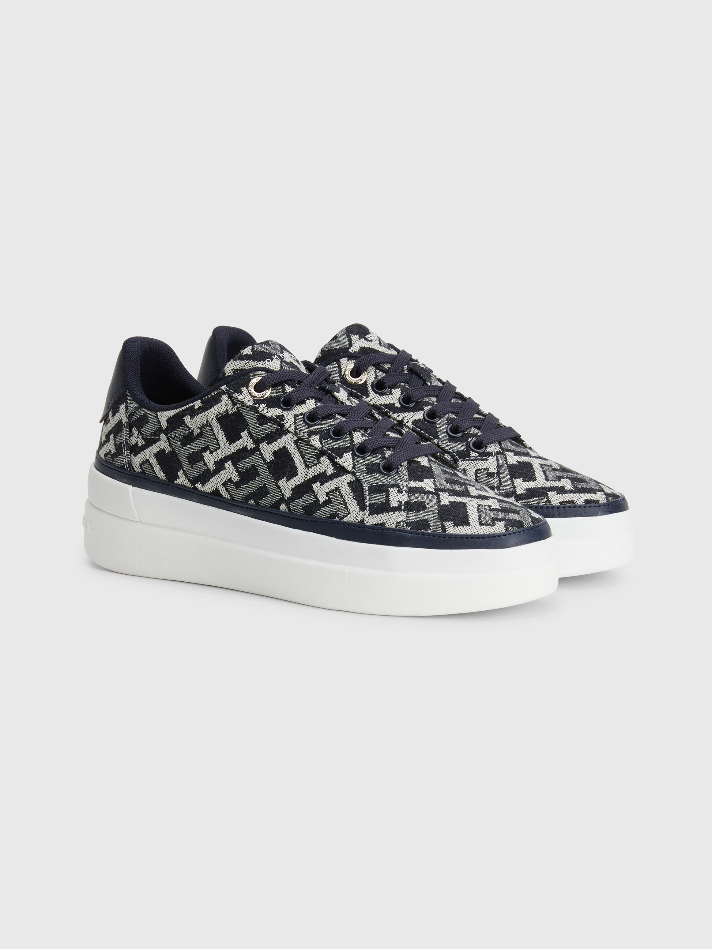 Denim Monogram Cupsole Trainers blue Tommy Hilfiger