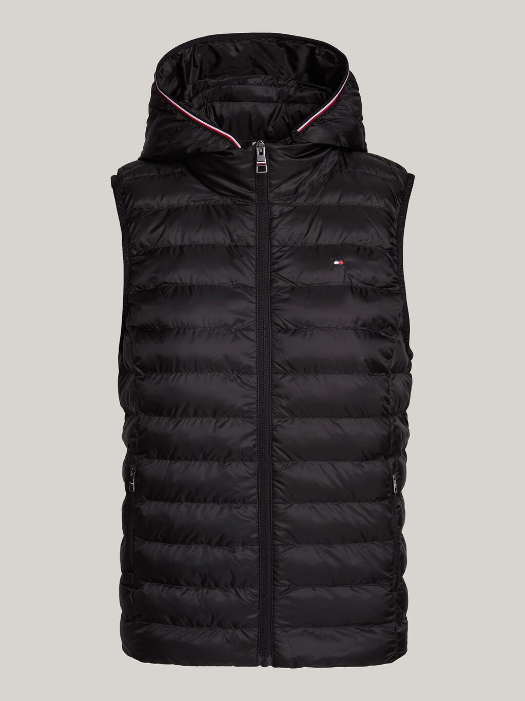 Lightweight Padded Global Stripe Vest, Black, hi-res