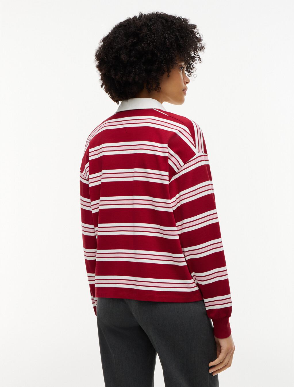 Rugby Stripe Relaxed Polo Sweatshirt, Lewis Stp Raspberry Juice, hi-res