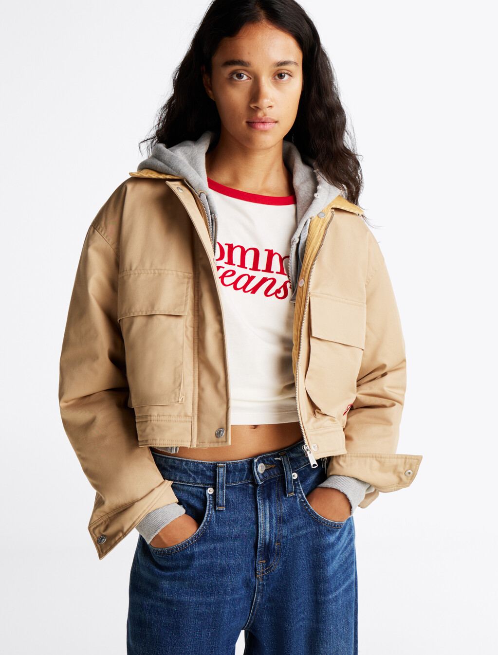 Corduroy Collar Twill Jacket, Incense, hi-res