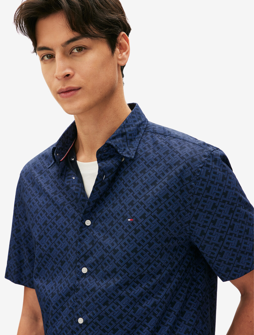 Flex Monogram Poplin Regular Shirt, Desert Sky All Over, hi-res