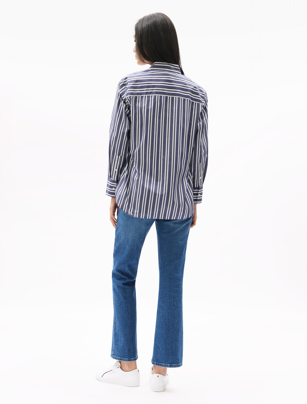 Asia Fit Essential Poplin Shirt, Marine Stp, hi-res