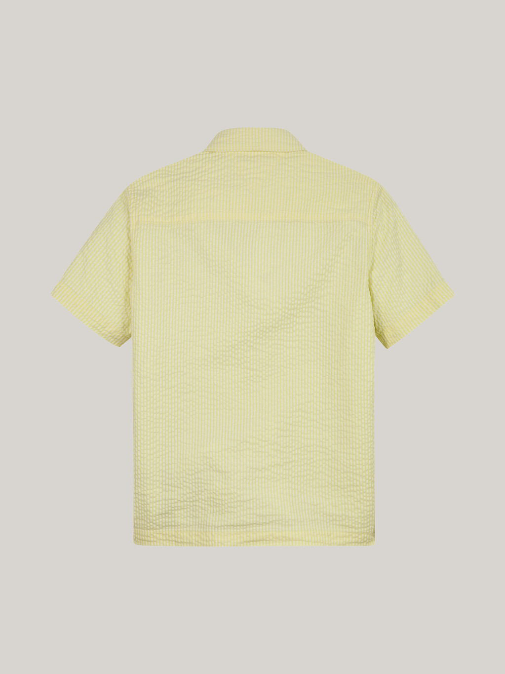 泡泡紗條紋短袖襯衫, Yellow Stripe, hi-res