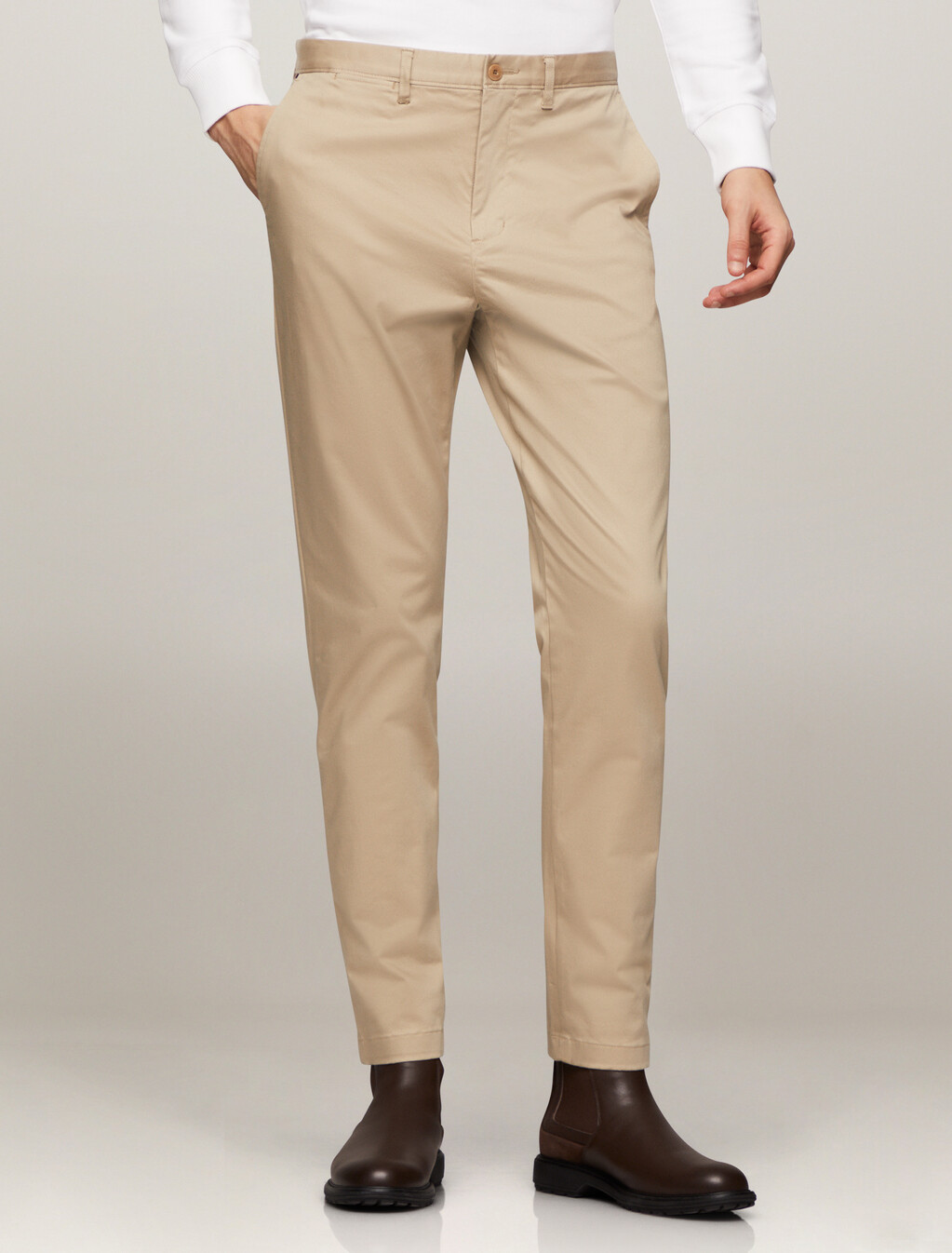 Harlem Satin Chinos, Beige, hi-res