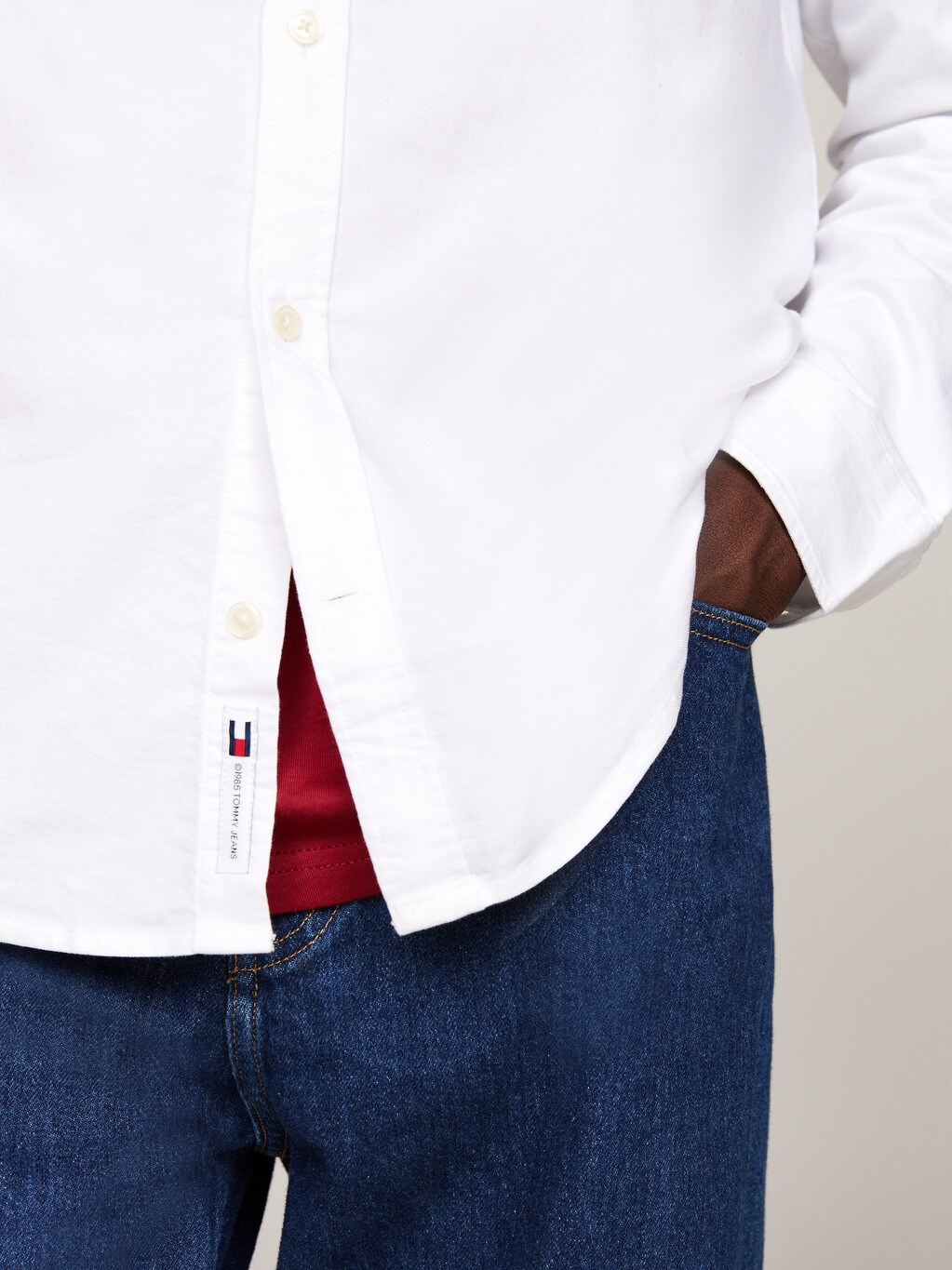 Essential Logo Regular Fit Oxford Shirt, White, hi-res