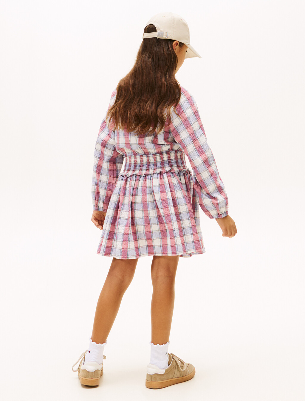 Check Smock Dress, Ancient White Check, hi-res