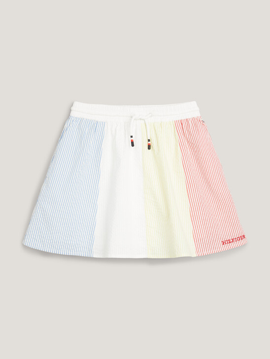 Seersucker Stripe A-Line Skirt