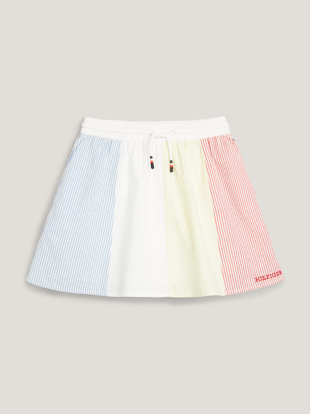 Seersucker Stripe A-Line Skirt, Multi Stripe, hi-res
