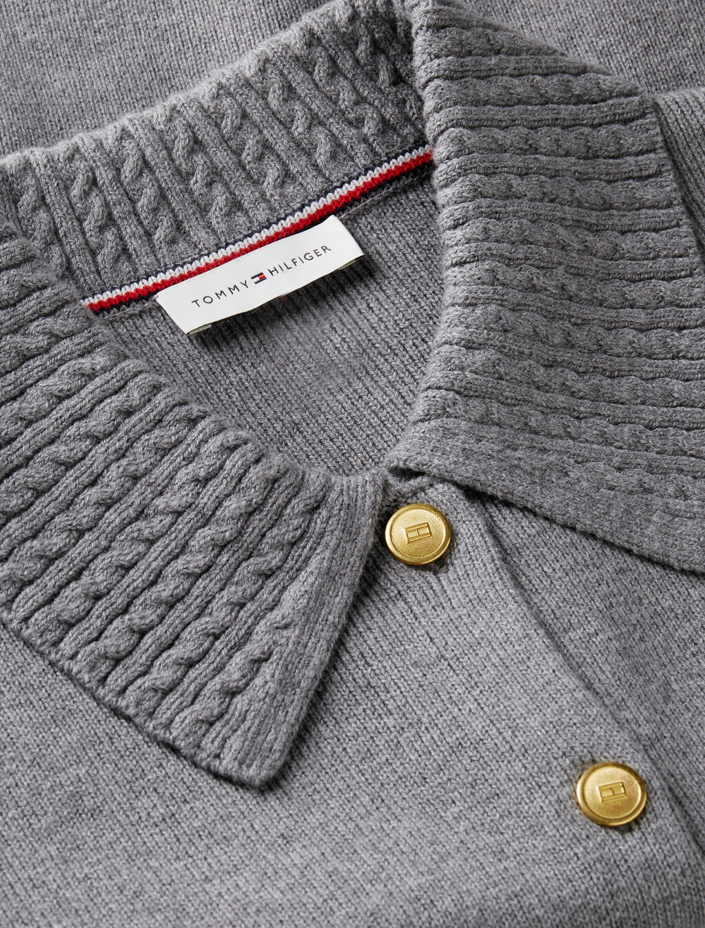 Gold-Tone Button Jacket With Wool, Medium Grey Heather, hi-res