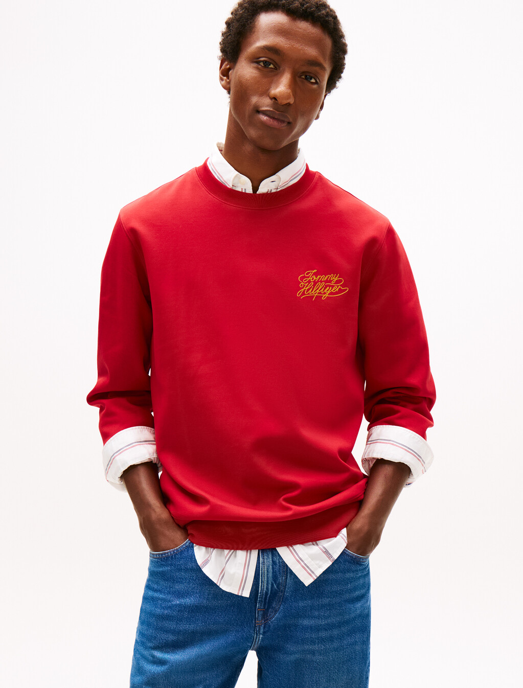 Heavy Twill Crewneck Sweatshirt, Arizona Red, hi-res