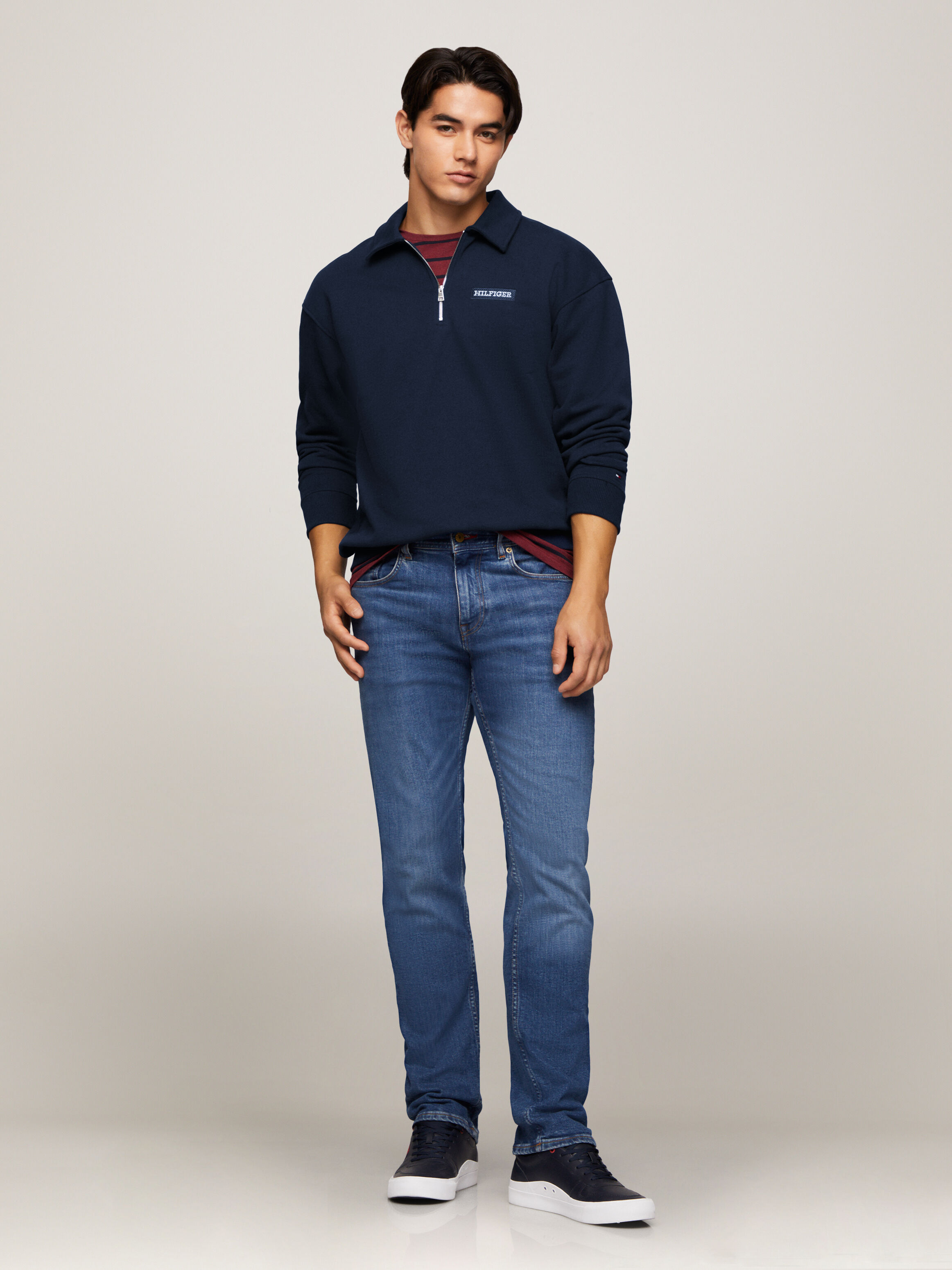 Tommy hilfiger zip up shirt on sale