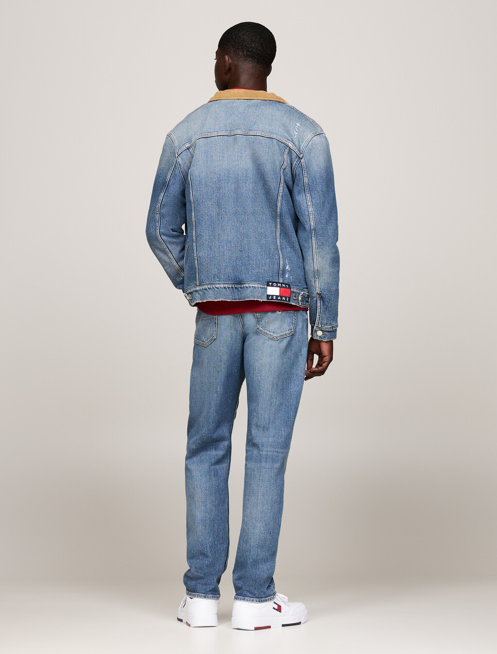 Ryan Distressed Denim Trucker Jacket, Denim Medium, hi-res