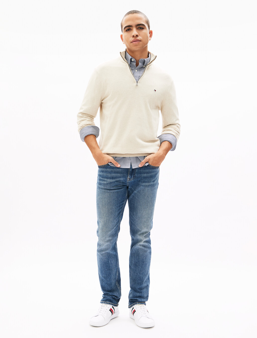 Oxford Stripe Long Sleeve Shirt, Desert Sky / Stripes, hi-res