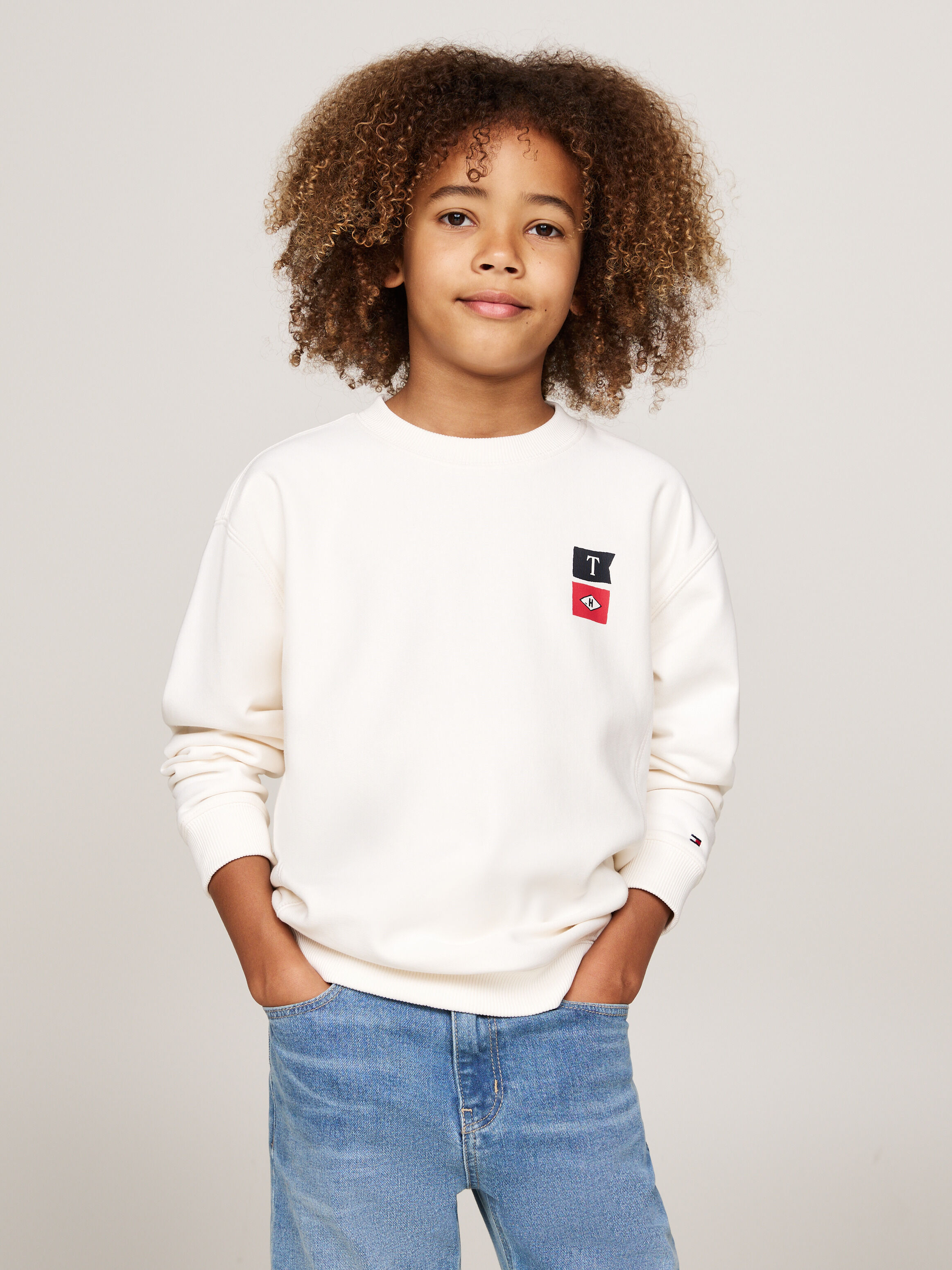 Tommy hilfiger logo print sweatshirt cheap