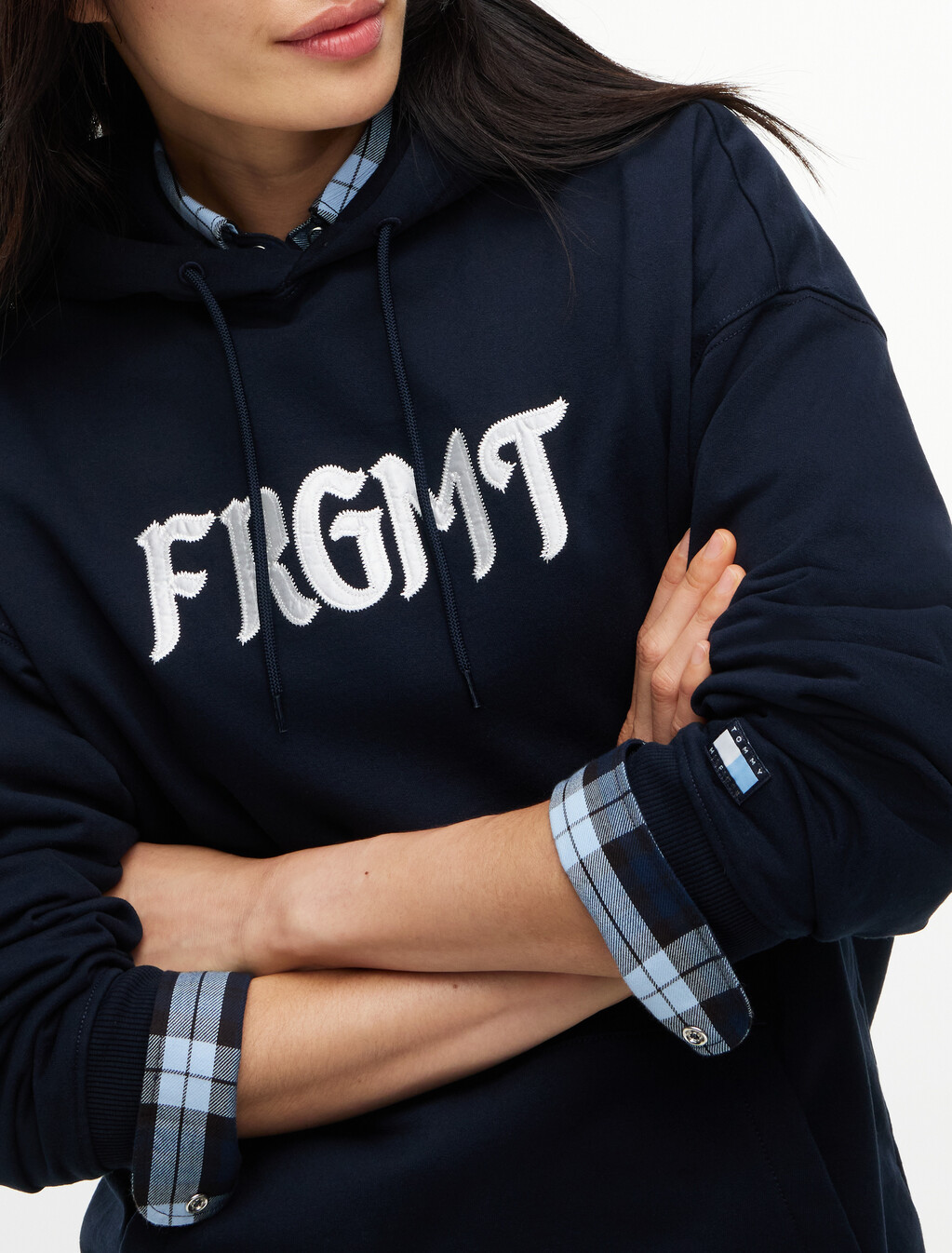 Relaxed Fleece Hoody, Navy Blue, hi-res